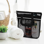 HASTHIP® Mesh Shower Caddy, 10.2x9.9'' Shower Mesh Caddy Tote Bag Quick Dry Hanging Toiletry and Bath Organizer for Travel and Swimming with Zipper