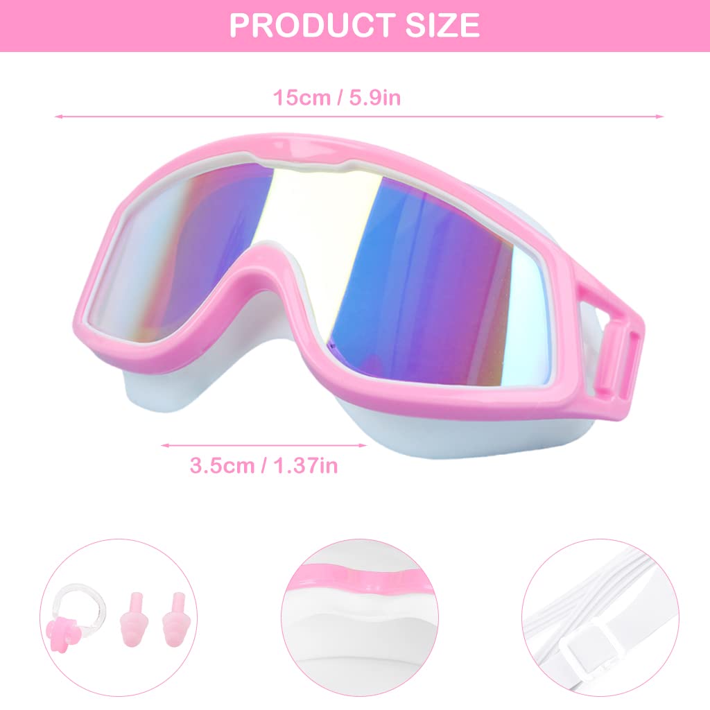 Proberos® Professional UV Protection Indoor Outdoor Swimming Goggles for Kids Leakproof Silicone Frame Anti-fog Swimming Goggles Adjustable Swim Goggles for Boys Girls 4-16 Years Old