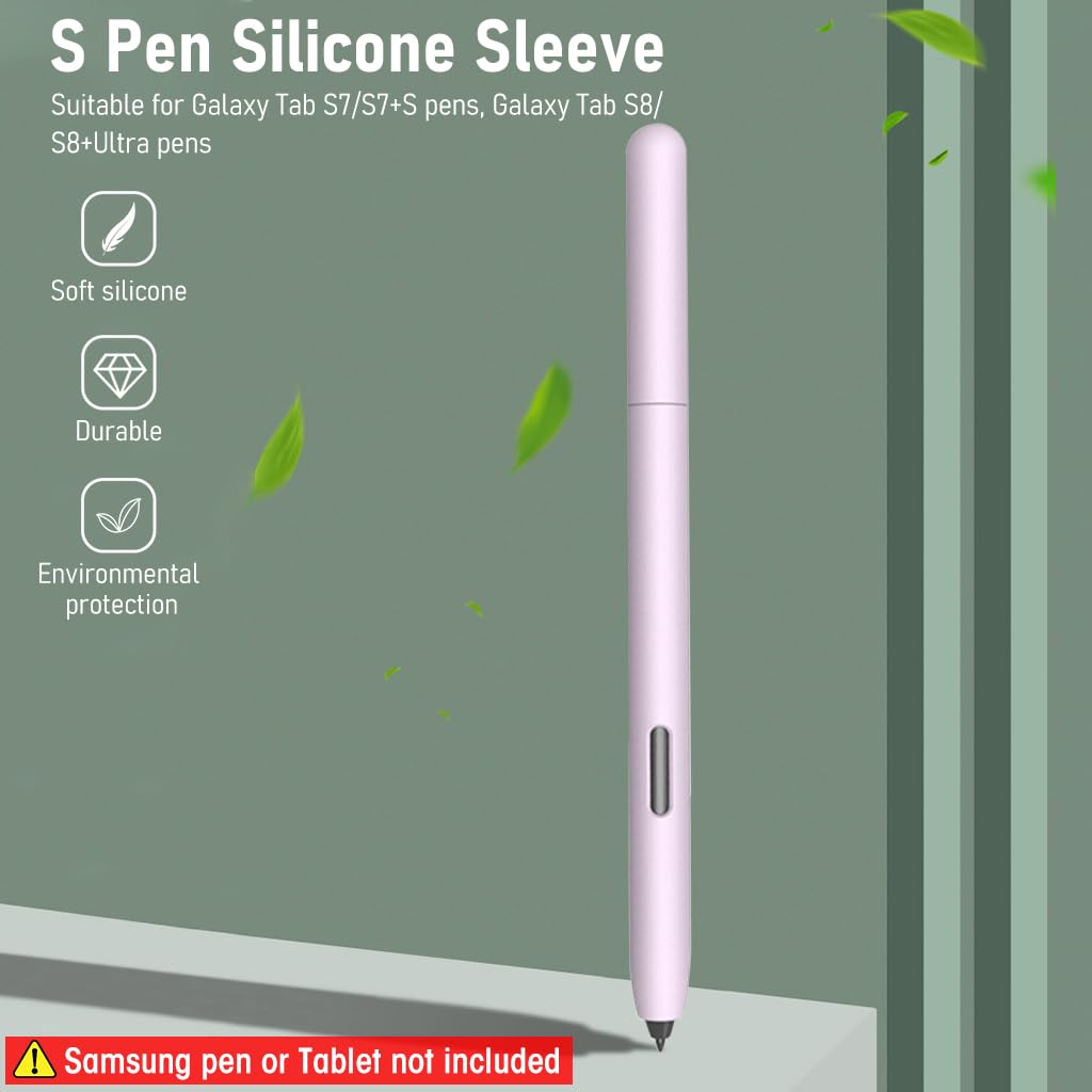 Silicone Sleeve Case for Samsung Galaxy Tab S7 and S7 Plus S Pen | Non Slip Smooth Cover