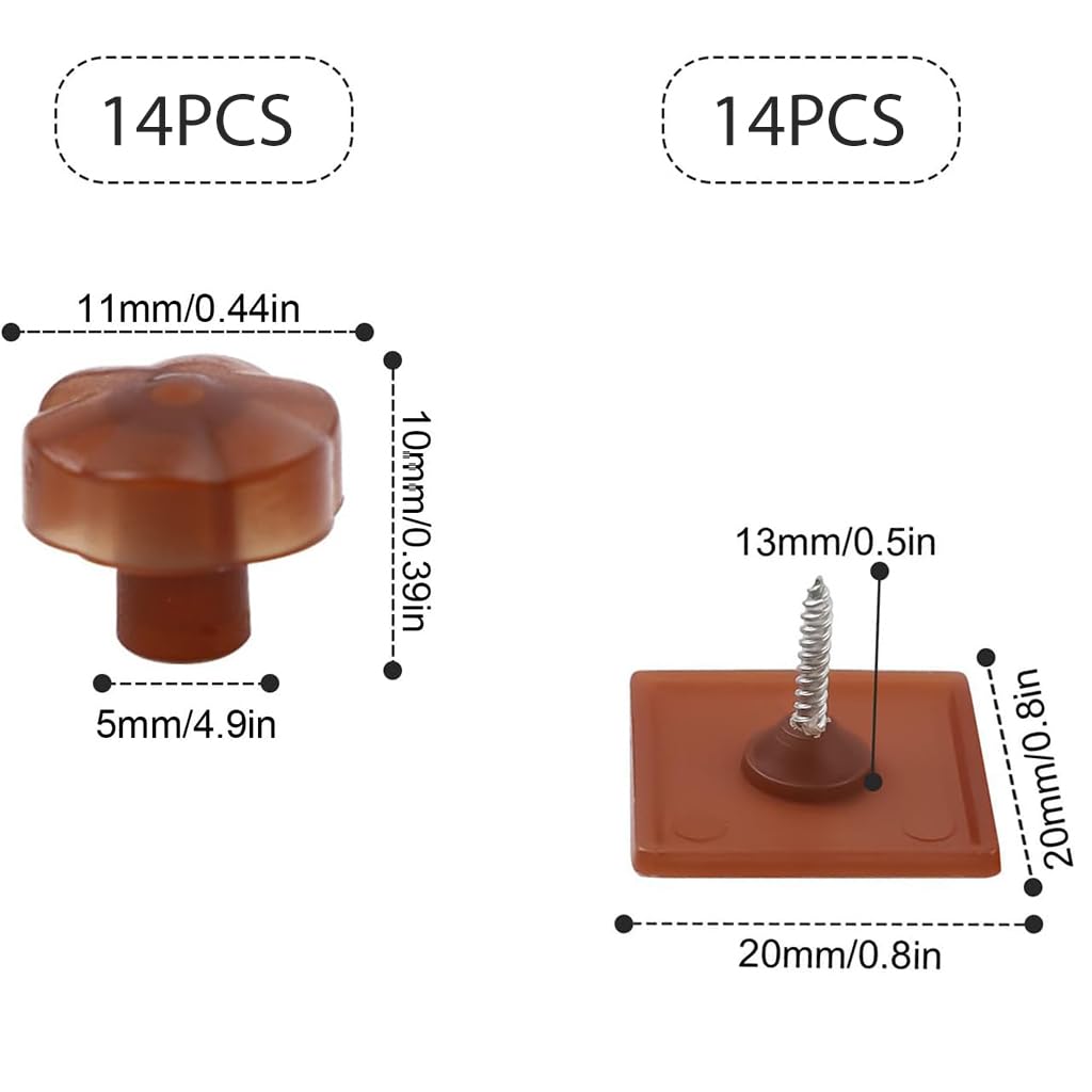 HASTHIP Mosquito Mesh Screen Buckles for Window Installation with Self Adhesive Nails 14Pcs | Removable Push In Buttons for Secure Fit