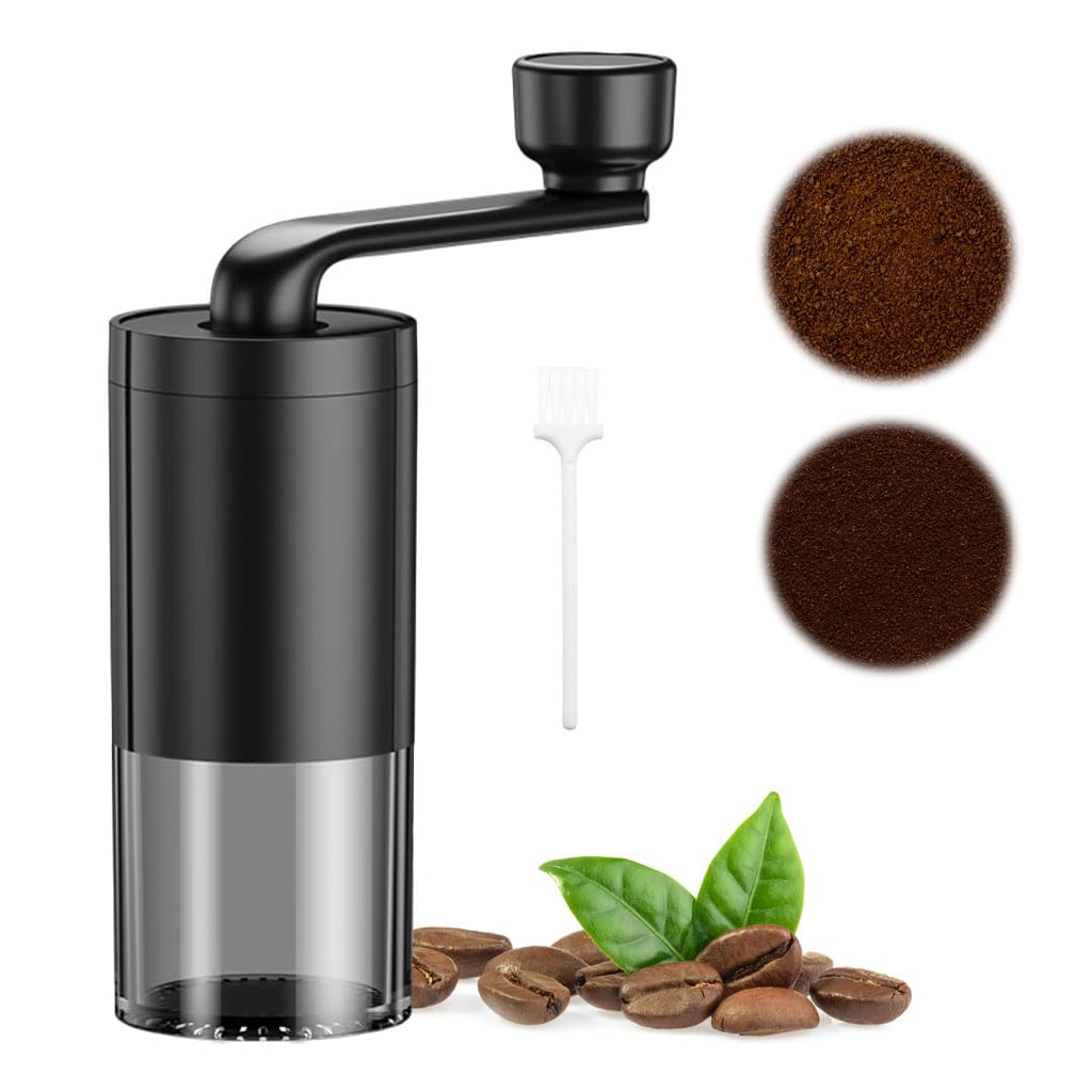 Supvox Manual Coffee Grinder for Home Brewing with Adjustable Settings and Sleek Design