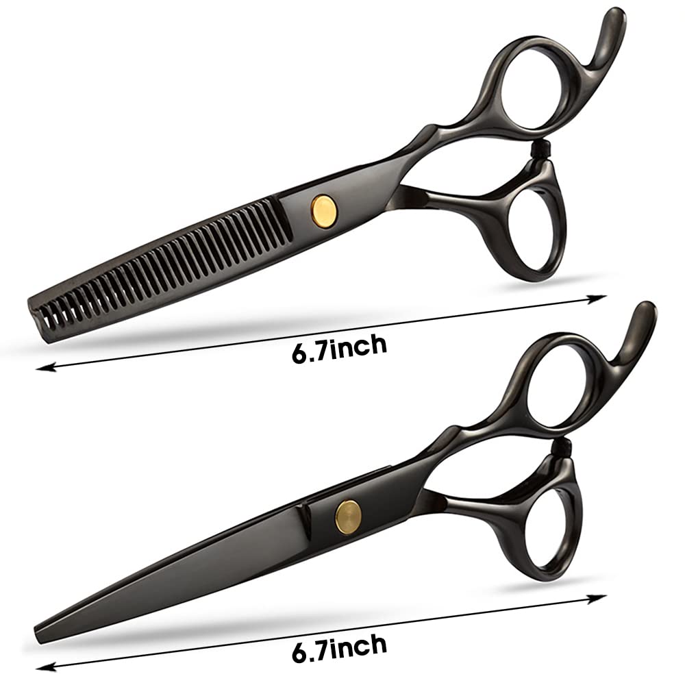 MAYCREATE® 10 Pcs Professional Hair Cutting Scissors For Men Hair Dressing Scissors Barber Kit with Hairdressing Scissor for Men Women Adult Kids Home Hair Cut Kit at Home