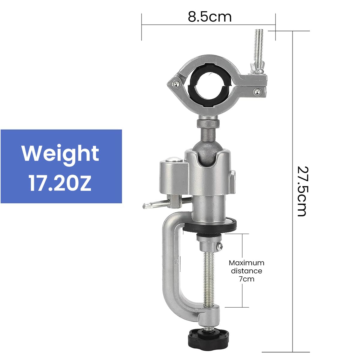 Serplex® Small Bench Clamp Vise 360 Degree Desk Clamp Vise Adjustable Clamp Diameter Robust Aluminum Alloy Bench Clamp Vise for DIY Crafting, Jewelry Making Crafts
