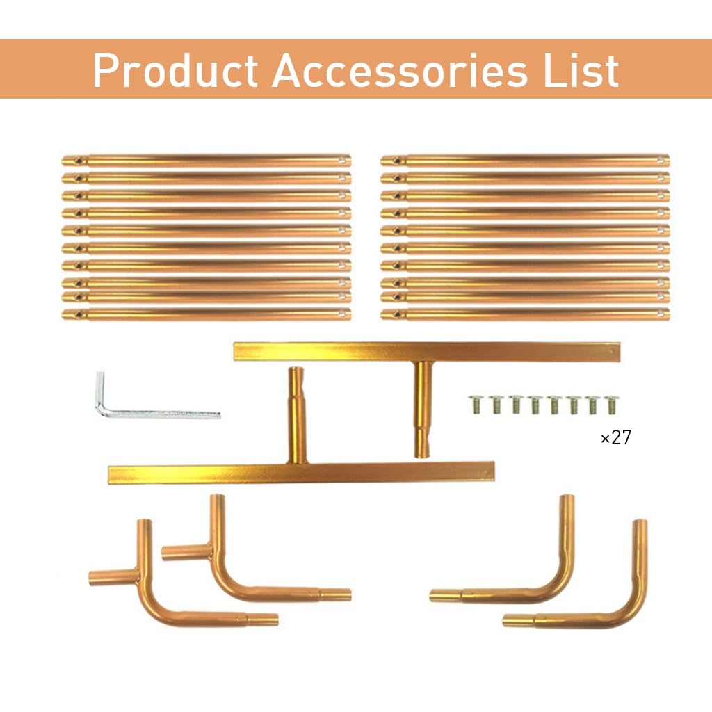 HASTHIP 200cm Wedding Arch Backdrop Stand - Metal Square Backdrop Stand Decoration - Gold Wedding Arches Stand - Square Balloon Arch Stand for Wedding - for Wedding, Birthday, Background Decoration