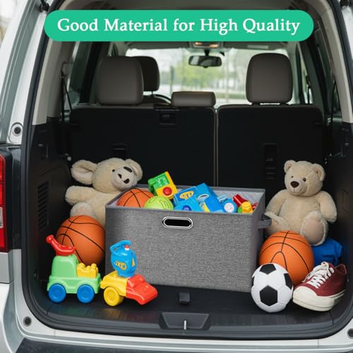 STHIRA® Car Trunk Organizer Box, Folding Cloth Organizer Case with Lid & Handles, Multipurpose Organizer Box for Home Car, 45 x 30 x 30cm