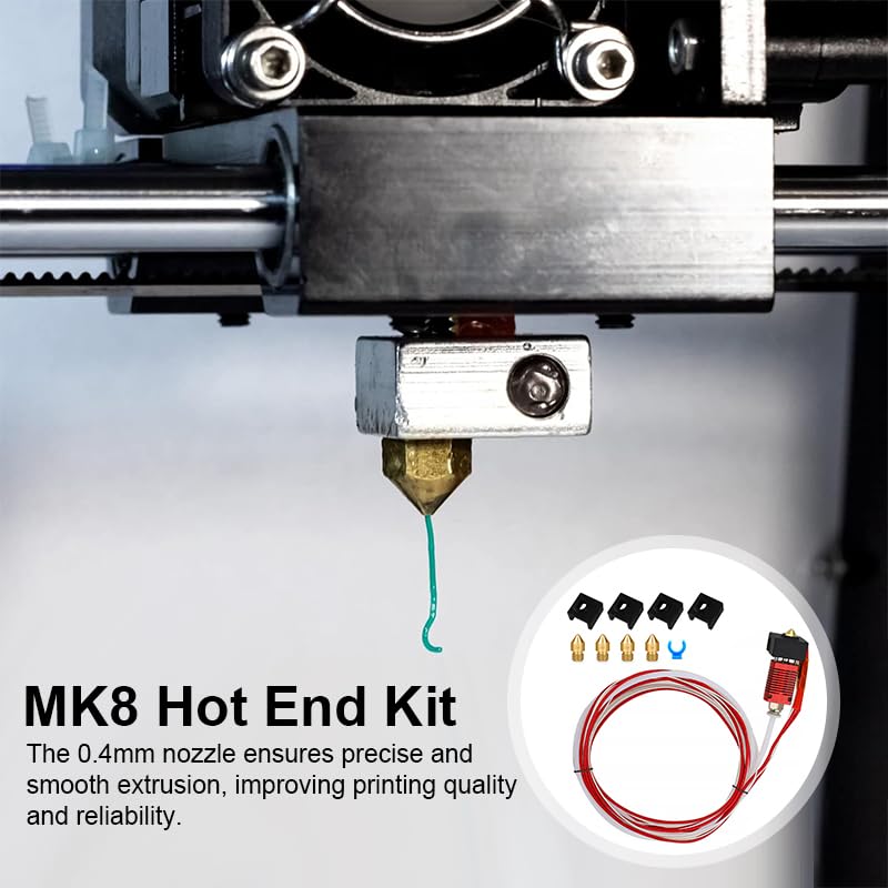 Serplex® 3D Printer Accessories for Ender 3 /Pro/V2 3D Printer Assembled Extruder MK8 HotEnd Kit 24V with 0.4mm Nozzle Upgrade with Low Friction Creality