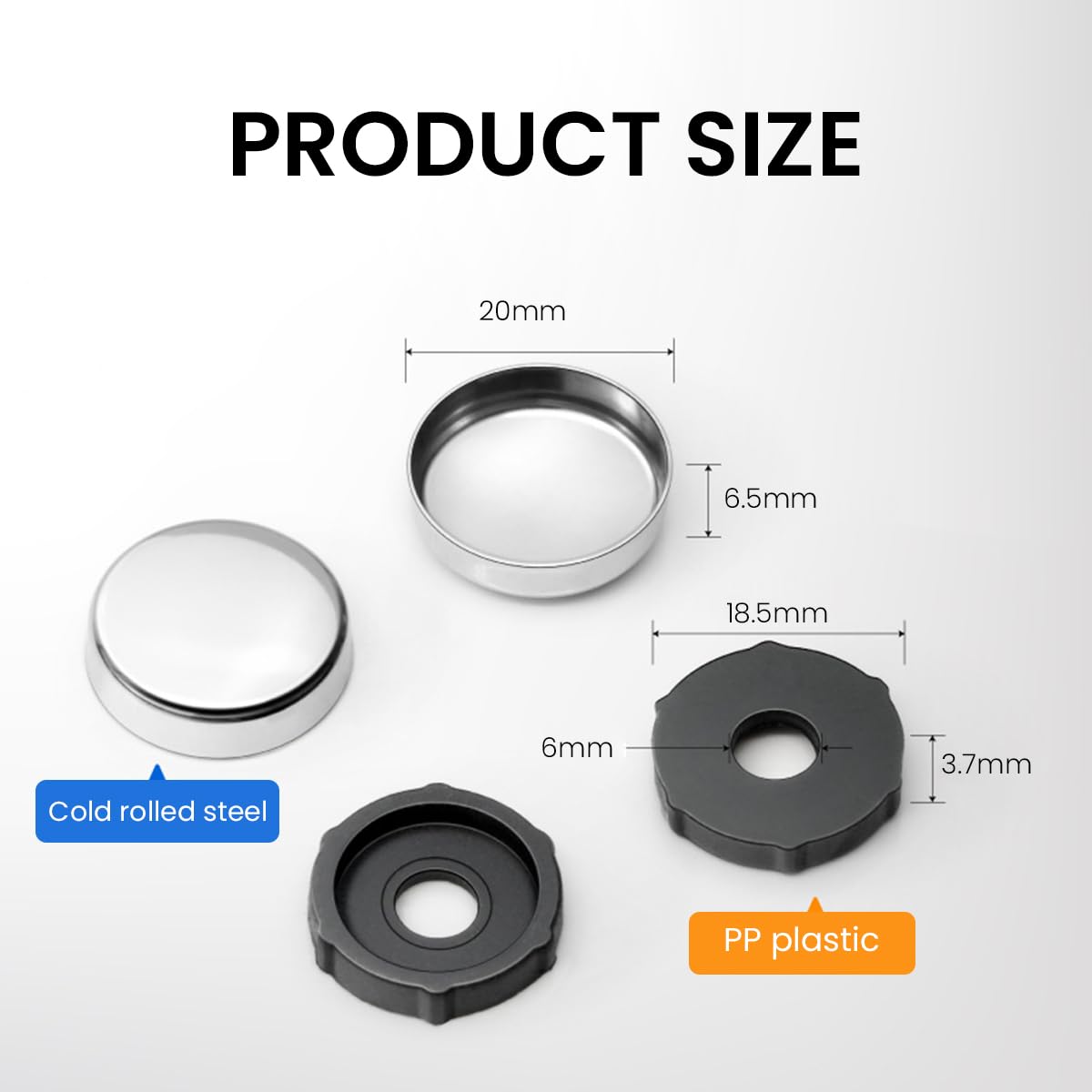 Serplex Decorative Screw Caps for Mirrors and Furniture with 20mm Zinc Alloy Cover | 20 Sets