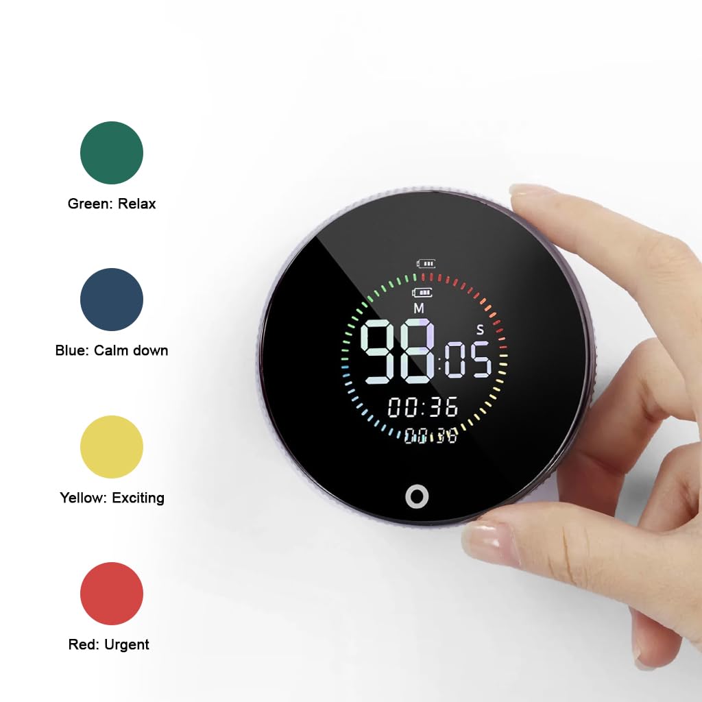 Supvox Magnetic Digital Clock for Table with 199 Minute Timer featuring Rotating Dial and USB Recharge