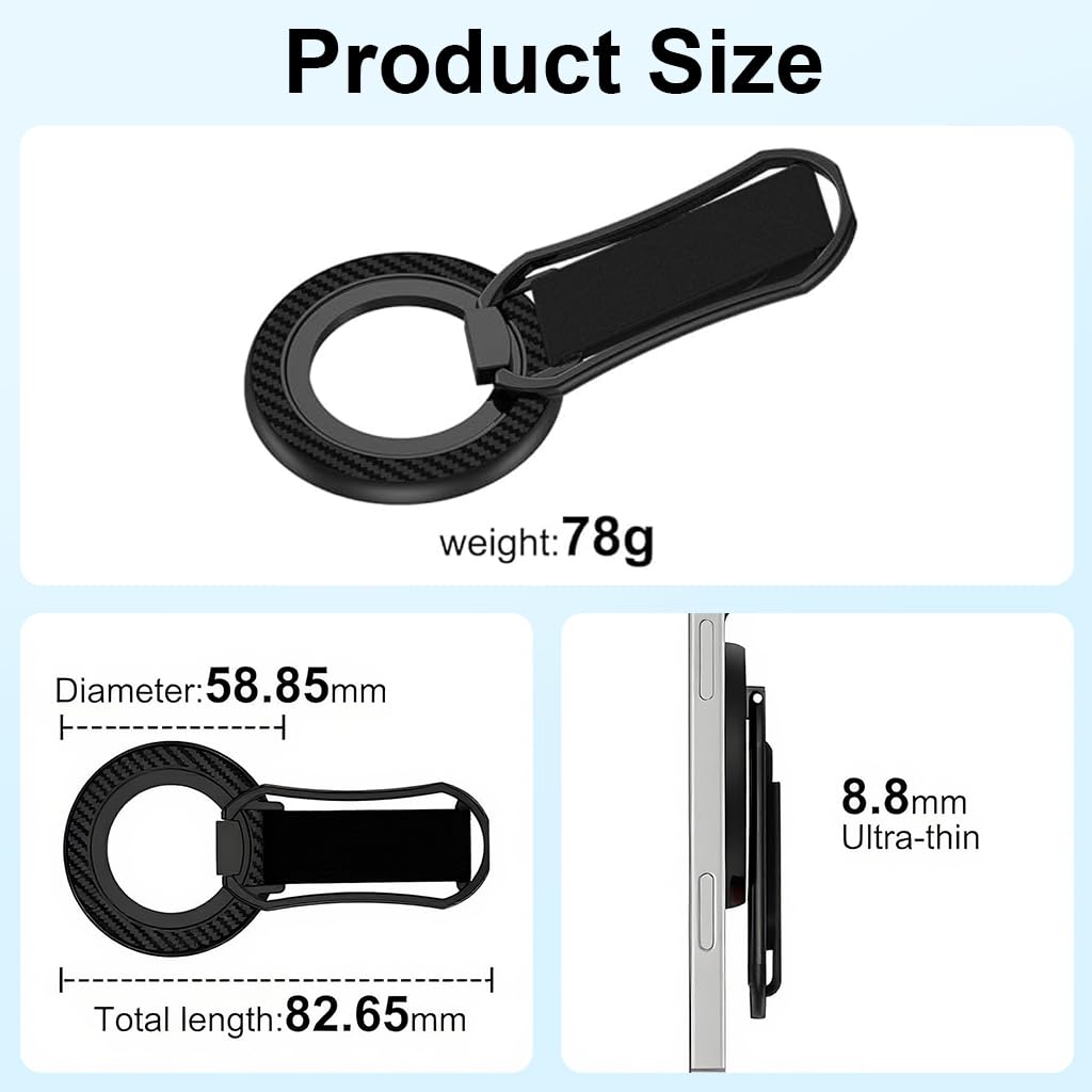 ZORBES Magnetic Phone Grip Strap with 360 Degree Swivel Kickstand and Metal Design | Universal Detachable Holder for Hands Free Viewing