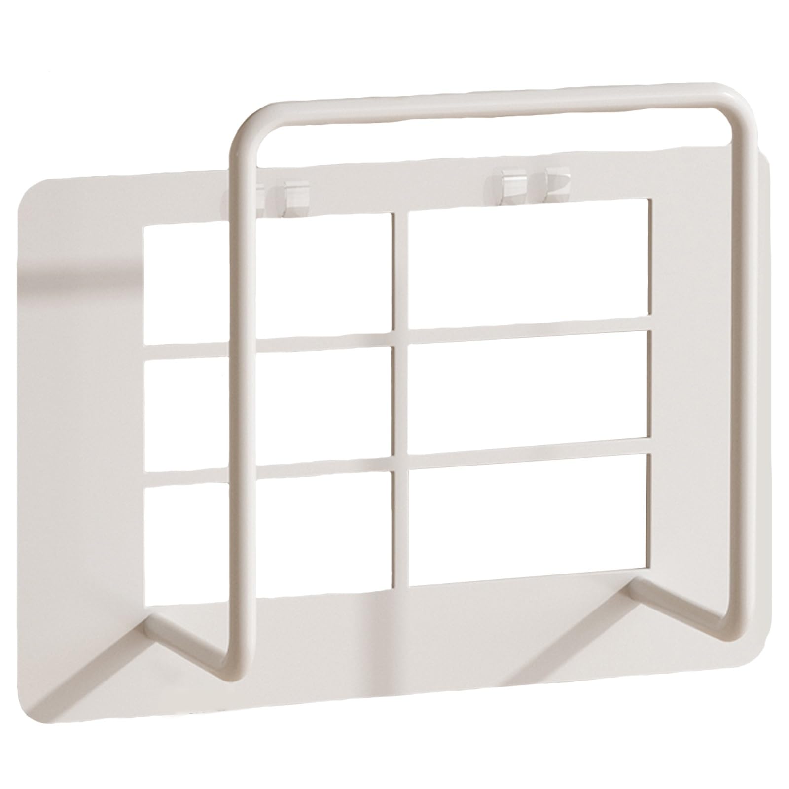 HASTHIP® Metal WiFi Set top Box Stand - WiFi Stand Wall Mounted Thicker Frame, Strong Load Bearing, Hollow Cooling Design, White