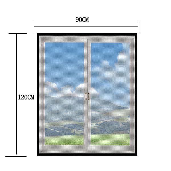ZIBUYU Mosquito Net for Window 90x120cm with Removable Frame and Self-Adhesive Velcro | Fine Mesh Insect Screen for Home