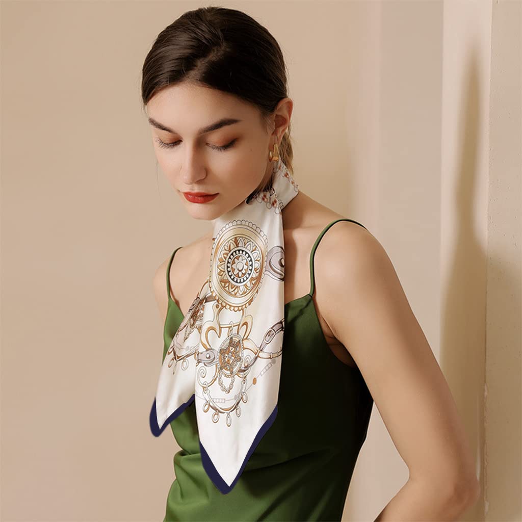 PALAY Satin Square Scarf for Women featuring 23×23 in design with silky polyester | Red