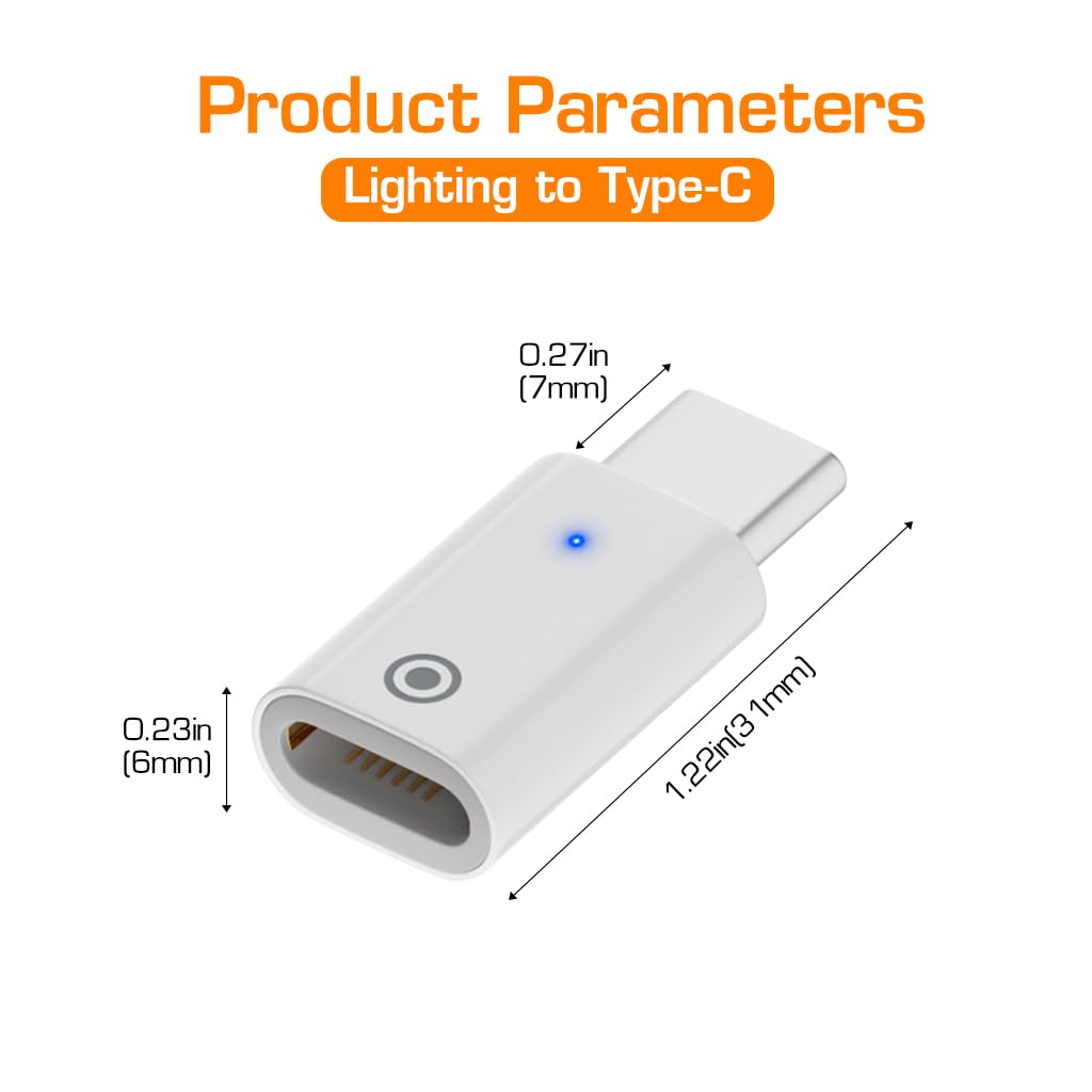 ZORBES® Charger Adapter for Apple Pencil 1st Gen, Female to Female Charging Connector for iPad Pen 1st Gen, Charging Adapter for Apple Pencil 1st Gen, 1pcs