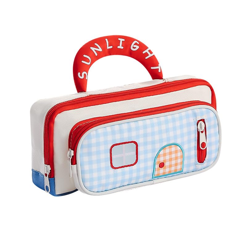 Climberty® Large Capacity Pencil Case with Double Zipper Closure Cute Pen Pouch Stationery Desk Organizer for Kids School Office Supplies Multi-Color Kids Pencil Case