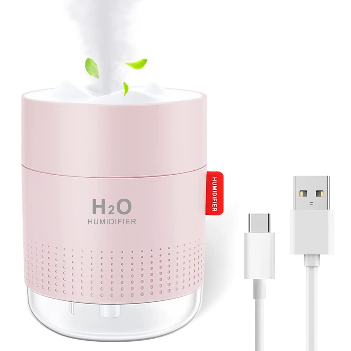 HANNEA Humidifier for Bedroom with 500ml Tank and 26dB Ultrasonic Cool Mist | USB Auto-Off