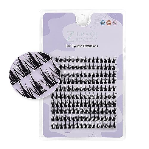 MAYCREATE® False Eyelash Extensions Kit, DIY 160pcs Eye Lashes Clusters, 11-12-13mm Mixed Natural Curl False Eyelashes for Women Girls Home Use Wispy Lash