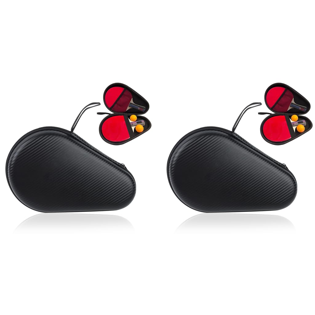 Proberos Ping Pong Racket Bag for 2 Paddles and 2 Balls 28x18cm | Hard Shell Waterproof EVA Case