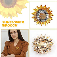 SANNIDHI® Sunflower Brooch for Women Gold Alloy Rhinestones Brooch Pin Retro Crystal Flower Saree Brooches Pins for Coat, Robe, Shawl Gift