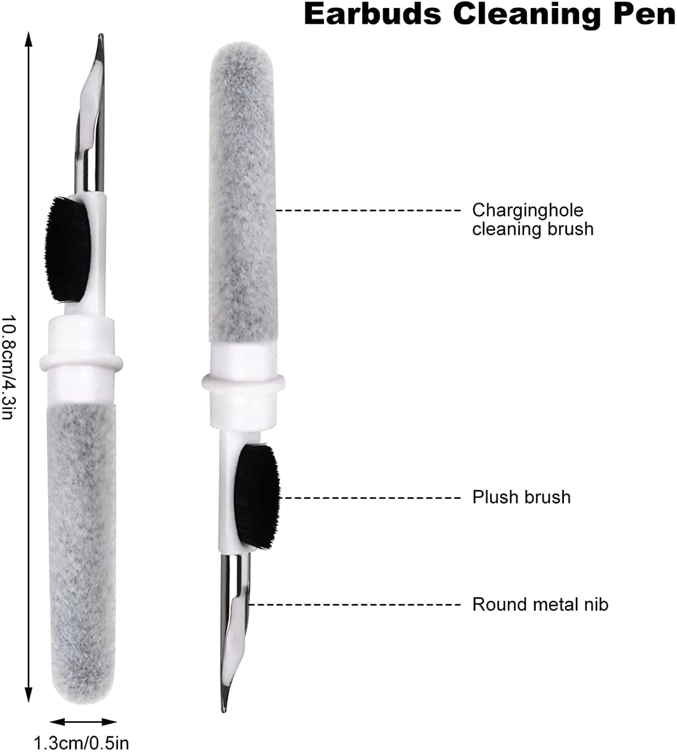 Zeitel Cleaning Pen for AirPods Pro with Dual Head Brush and Metal Tip | Multi Function Earphone Cleaner