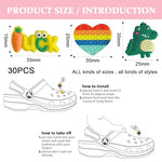 MAYCREATE® 30pcs Clog Slippers Charms Assorted Cartoon Clog Slipper Charms for Girls Rubber Charms for Clogs Slipper Casual Clogs Decoration Charms Fashion Clogs Charms