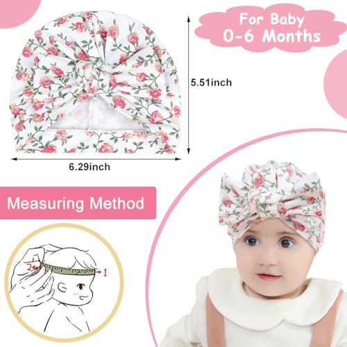 SNOWIE SOFT® 3Pcs Baby Hats for Girls Winter Cap for Kids Winter Hat Set Winter Cap for Baby Girls, Baby Cap Warm Beanie Toddler Stretchy Hat for 0 to 12 Months Newborn Shower Gift, Christmas Gift