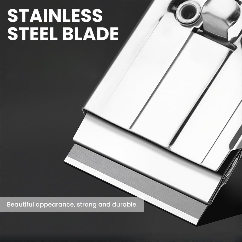 Serplex Stainless Steel Razor Scraper with 10 Blades and One Button Blade Release for Glass | Compact Utility Cleaner Tool