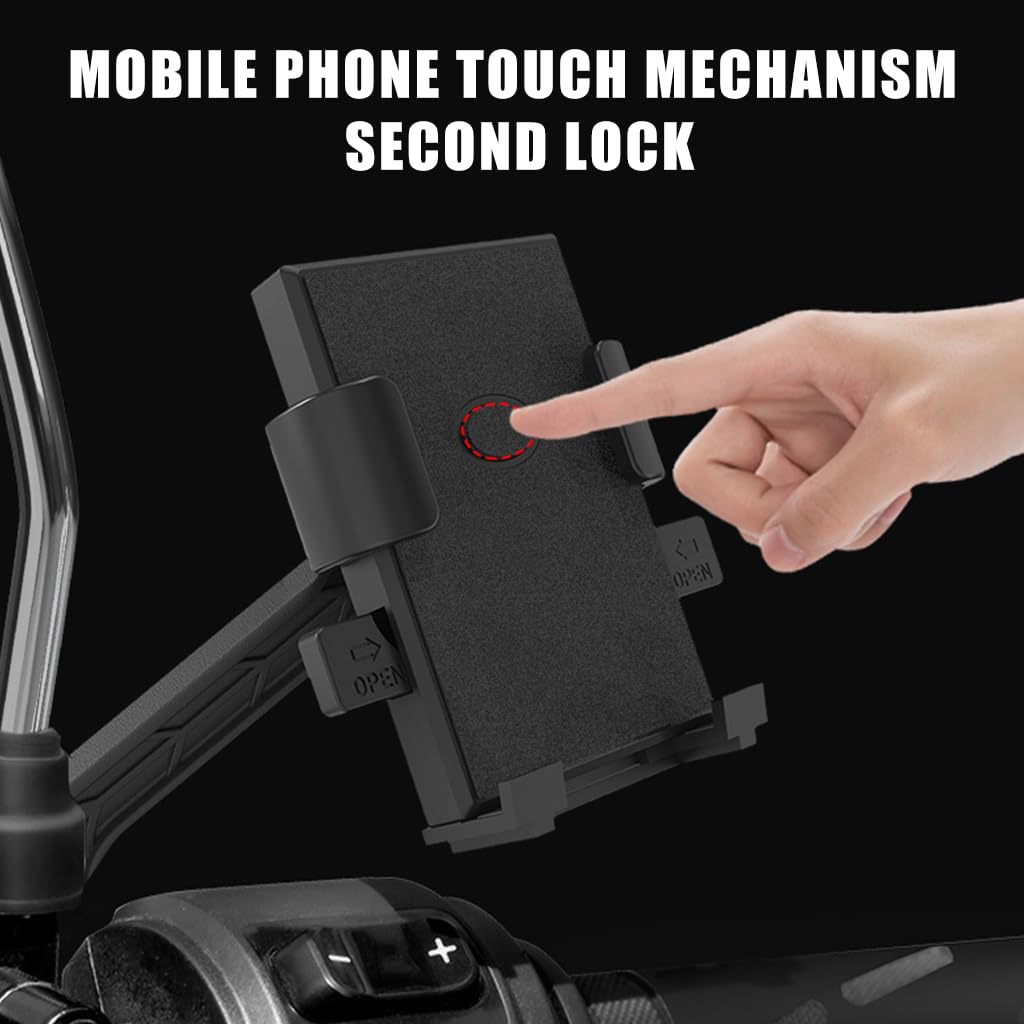 Proberos Motorcycle Phone Mount Holder for 4–6.5 in Devices with 360 Rotation and Dual Grips