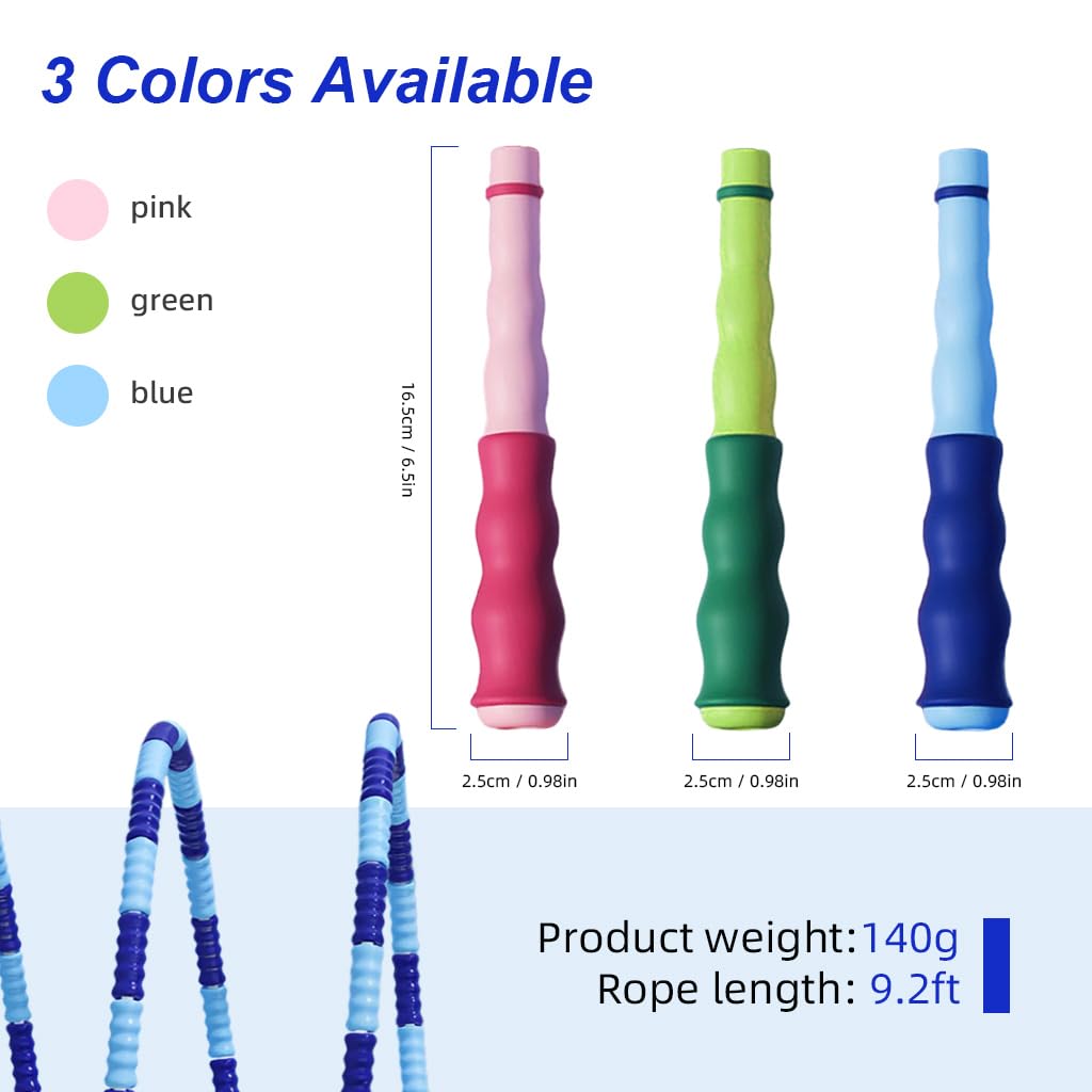 PATPAT Jump Rope for Fitness with Ergonomic Rubber Handles and Adjustable 2.8 m Length | Soft PVC Tangle Free Design