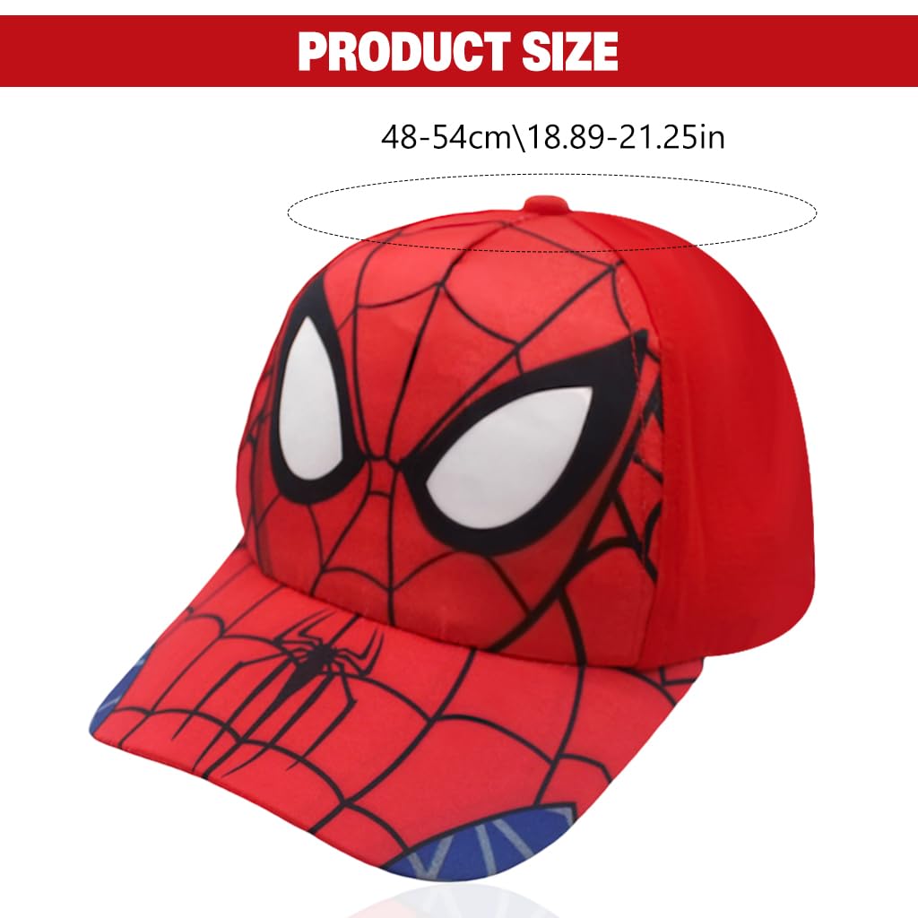 PROBEROS Red Superhero Cartoon Cap for Kids featuring Adjustable Fit and Lightweight Comfort