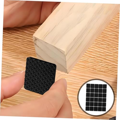 ZIBUYU® 90PCS Chair Leg Floor Protector Self Adhesive Non-Slip Square Black Furniture Pads Balance Anti Scratches Reduce Noise for Floor Protection Hardwood Tile Marble