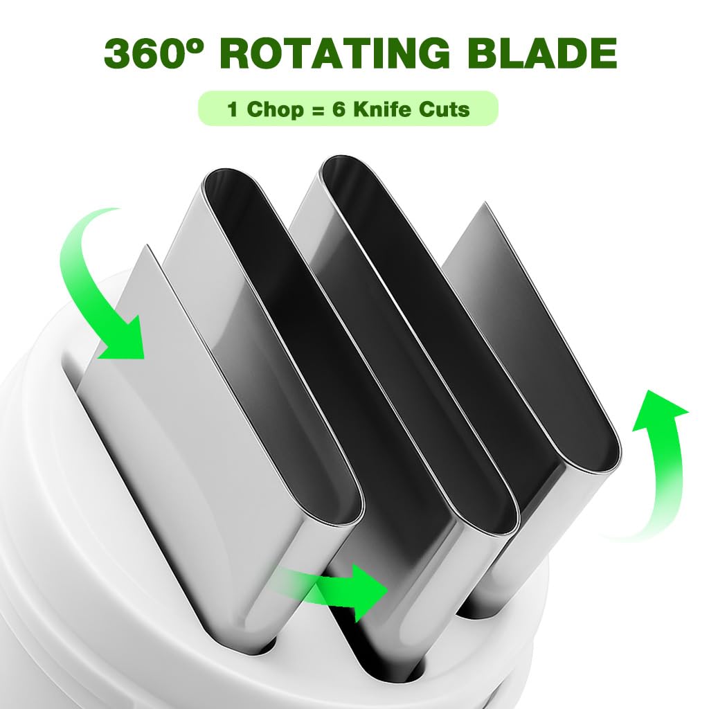 Supvox Garlic Chopper for Kitchen Ingredients with Bounce Back Blade & 304 Stainless Steel | Easy Clean Food Processor