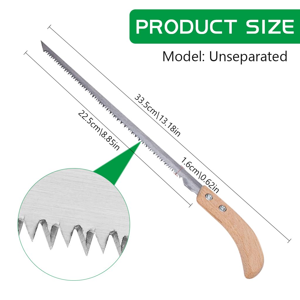 HASTHIP Gardening Hand Saw for Woodworking with 13.9 in Steel Blade and Triple Razor Teeth | Ergonomic Wooden Handle