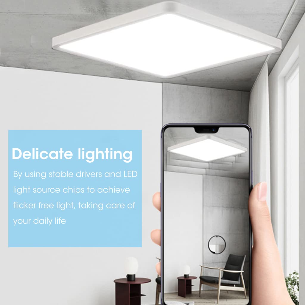 ELEPHANTBOAT LED Ceiling Light for Home and Office with 30×30cm Square Design | 24W 6500K Cool White ABS Fixture
