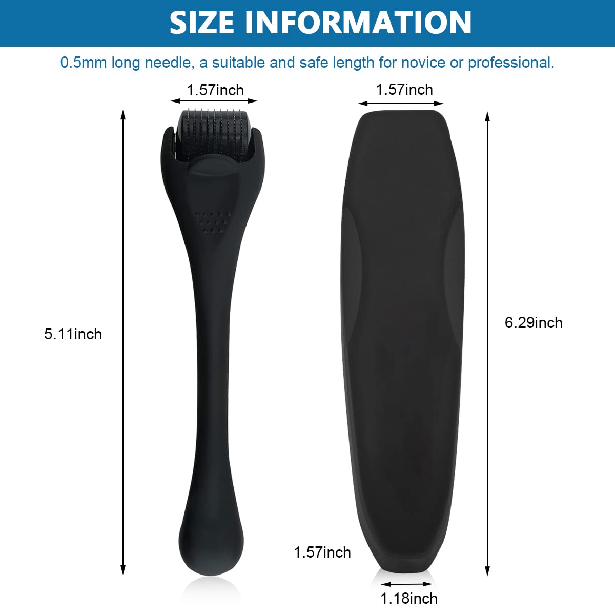 FANCYKU Beard Roller for Hair Growth with 540 Titanium Microneedles and Non Slip Handle | Men and Women Facial and Scalp Care