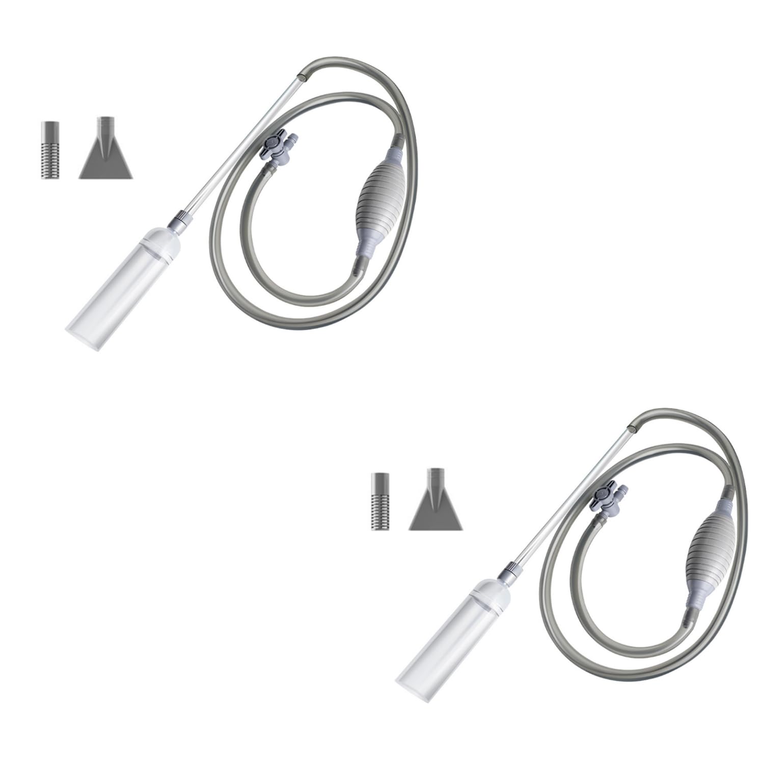 Qpets Fish Tank Cleaner Siphon for Changing Water and Removing Debris | 2.6M Manual Gravel Pump 2PCS