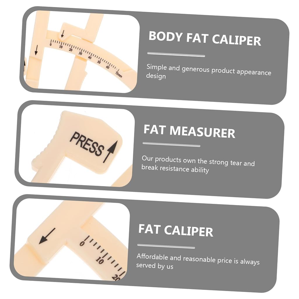 ZIBUYU Body Fat Tester Caliper for Accurate Tracking with Press Measure Design | 6.54×3.94 in Lightweight Plastic Tool