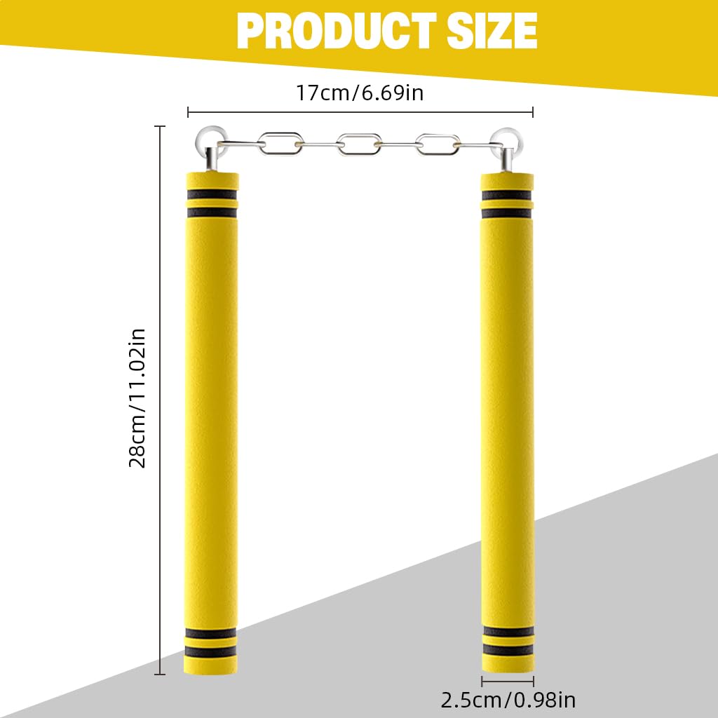 Proberos Kids Nunchucks for Martial Arts Training with 360 Degree Rotation and EVA Foam Handles