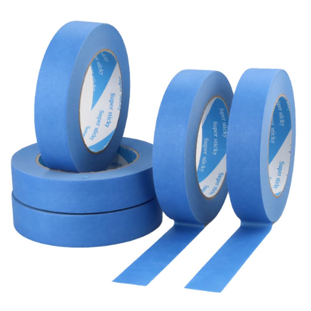 Serplex Painter's Tape for Trim Masking and Electronics | 3 Rolls 20mm × 50m UV-Resistant Blue Crepe