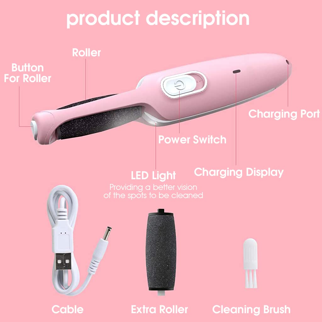 HASTHIP Callus Remover for Feet Electric USB Rechargeable Cordless Foot for Callus & Dead Skin Removal Ajustable Power Cordless Pedicure Device for Foot Callus & Feet Care