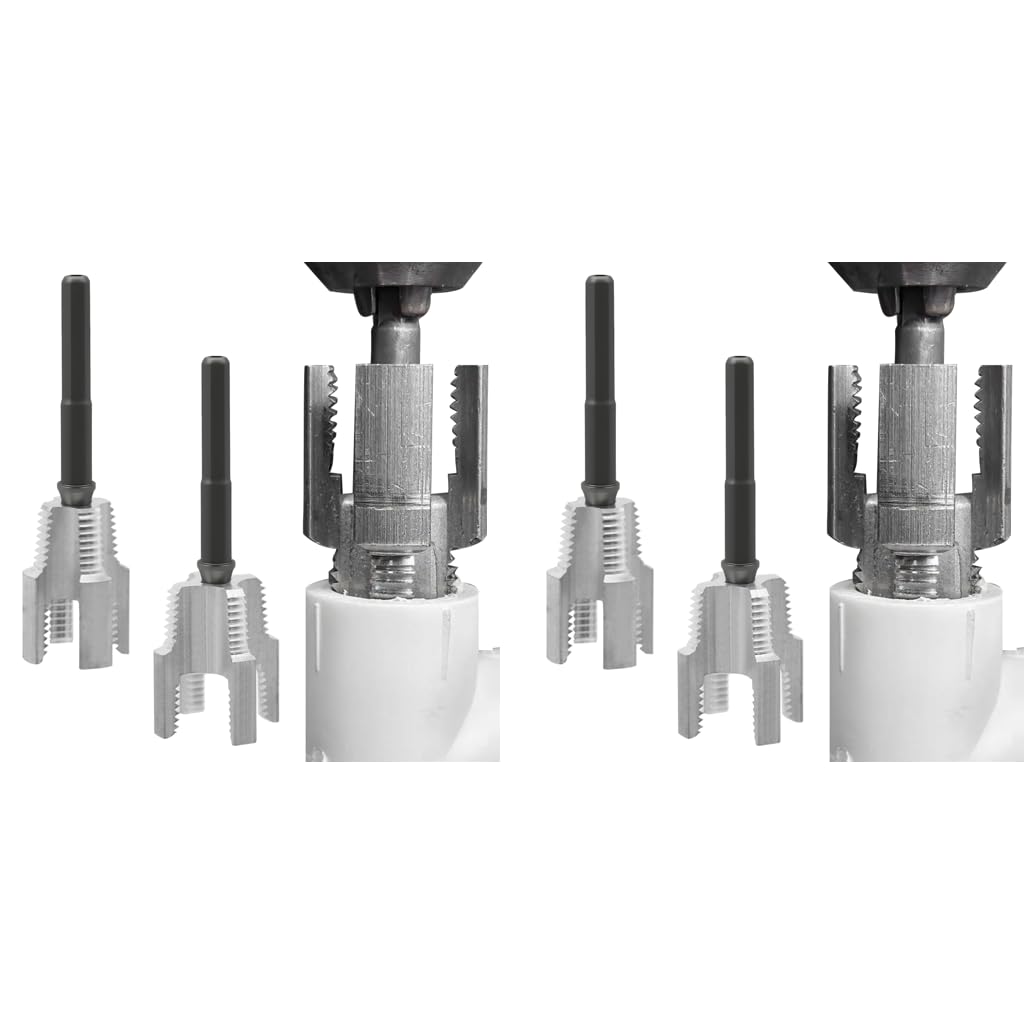 Serplex Pipe Threading Die Heads for Electric Drill Use with 1/2 and 3/4 NPT Sizes | Aluminum Alloy Set