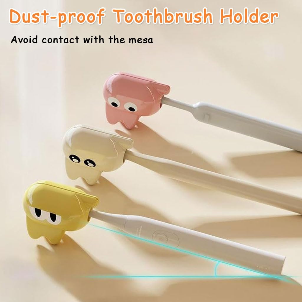HASTHIP Toothbrush Cover Case for Travel and Home with Dustproof Secure Fit | 3 pcs Multicolor Plastic Protector