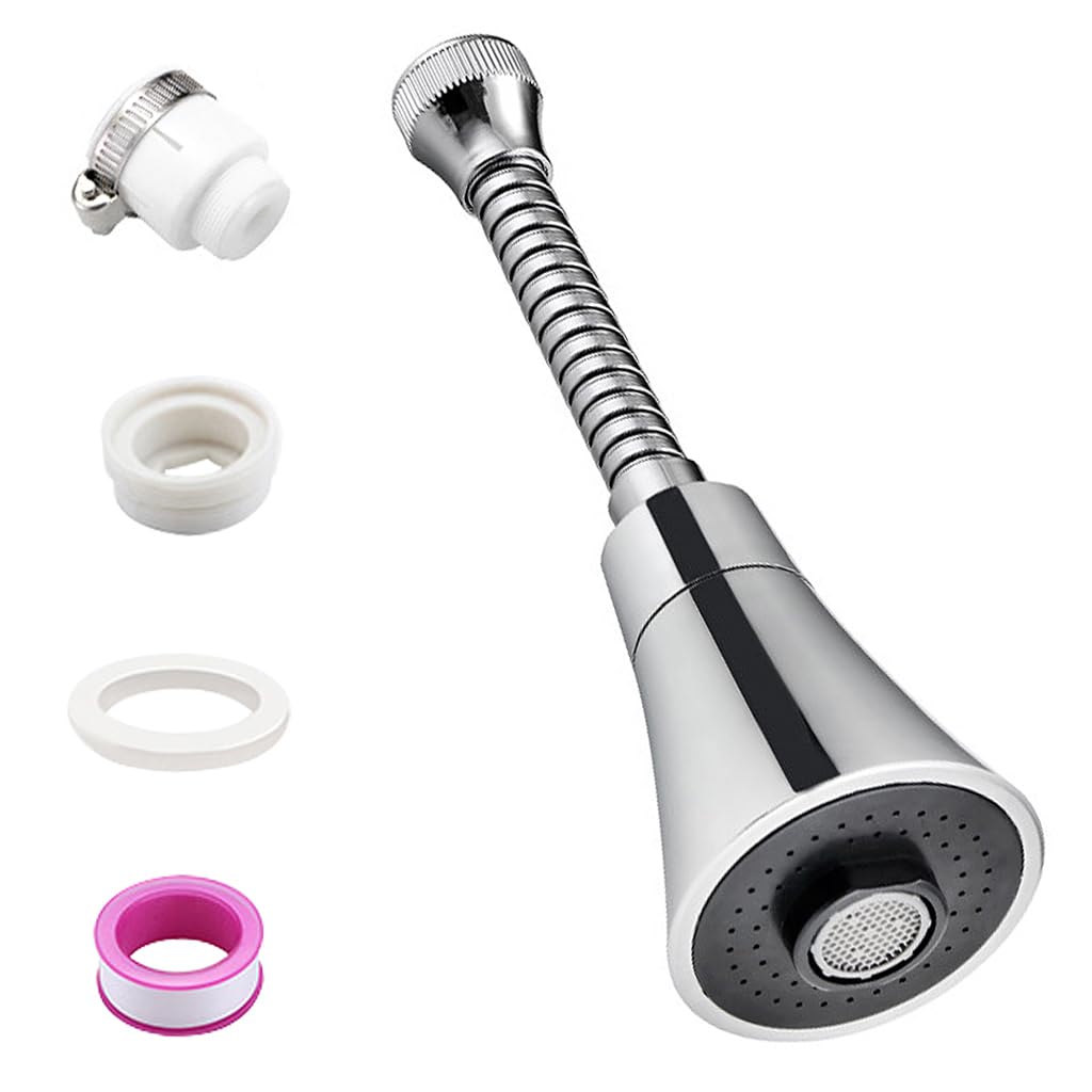 HASTHIP Faucet Extender for Kitchen with 360° Swivel and 12cm Hose | 3 Modes ABS Design