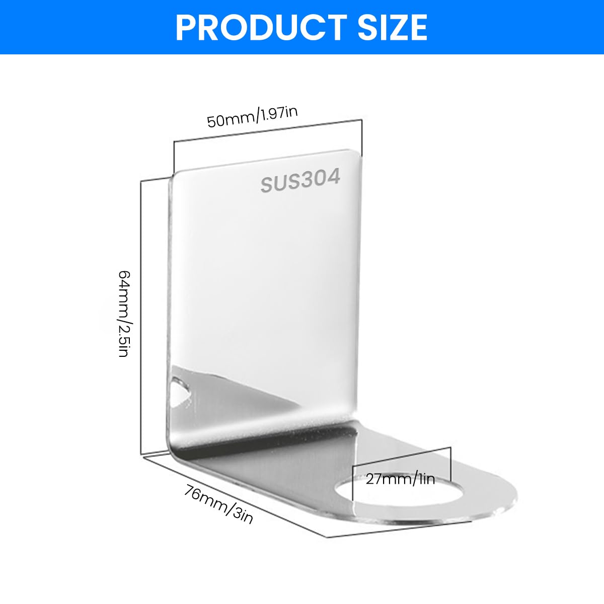 Supvox Wall Mount Holder for 27mm Pump Bottles with Adhesive Backing and Stainless Steel | Space-Saving Rack for Kitchen and Bathroom
