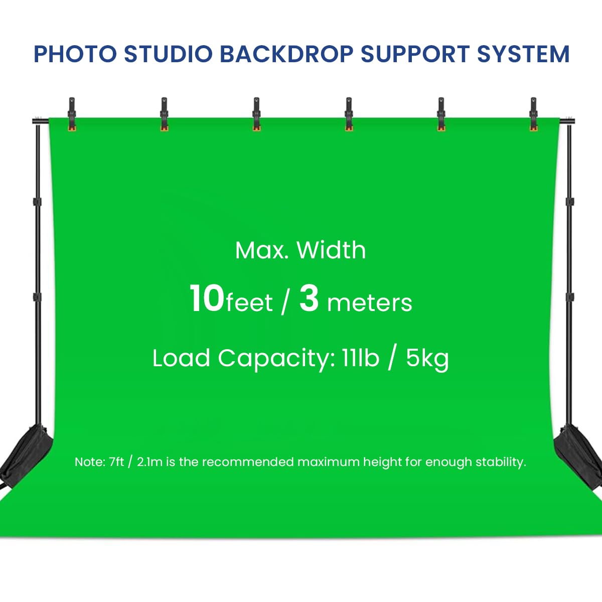 ZORBES Backdrop Stand for Photostudio with Tripod Feet featuring 9.8 ft Crossbars and Metal Frame