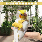 Qpets® Pet Parrot Bird Harness, Anti-bite Outdoor Parrot Bird Flight Safety Belt for Parrot Training, Bird Toys Elastic Rope with Cute Angel Wings for Parrot, Yellow