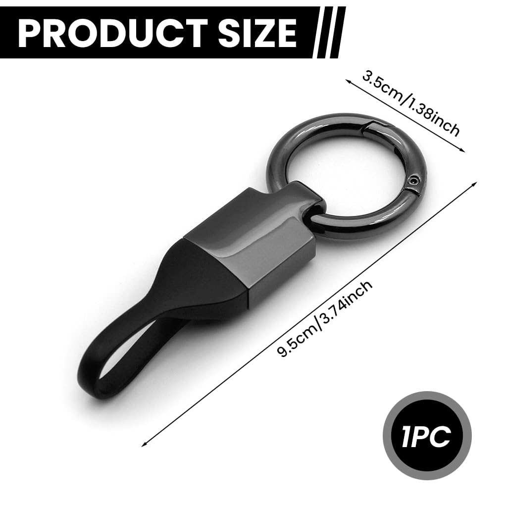 Zibuyu Car Key Chain Ring for Car SUV and Truck featuring Waterproof Metal Design | Sleek Black Secure Key Holder