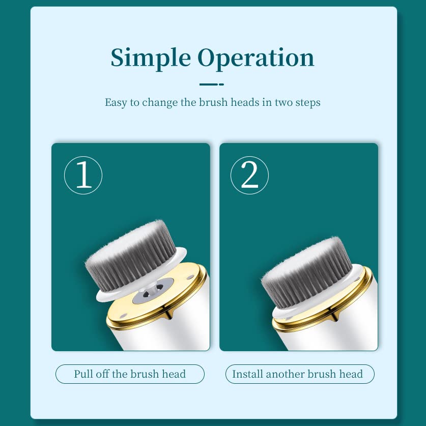 MAYCREATE Electric Face Cleaning Massager with 3 in 1 Detachable Heads for Deep Cleansing | Rechargeable Brush for Women and Men