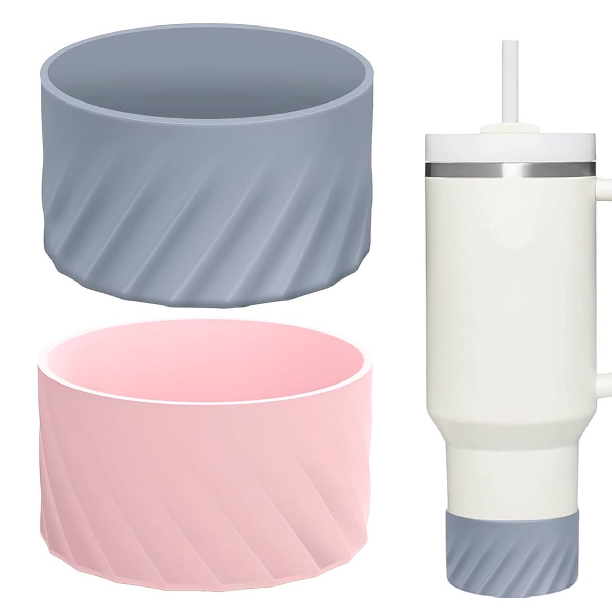 HASTHIP Water Bottle Protective Silicone Boot for Stanley 40oz | 7.5cm Anti‑Slip Bottom Protector in Purple