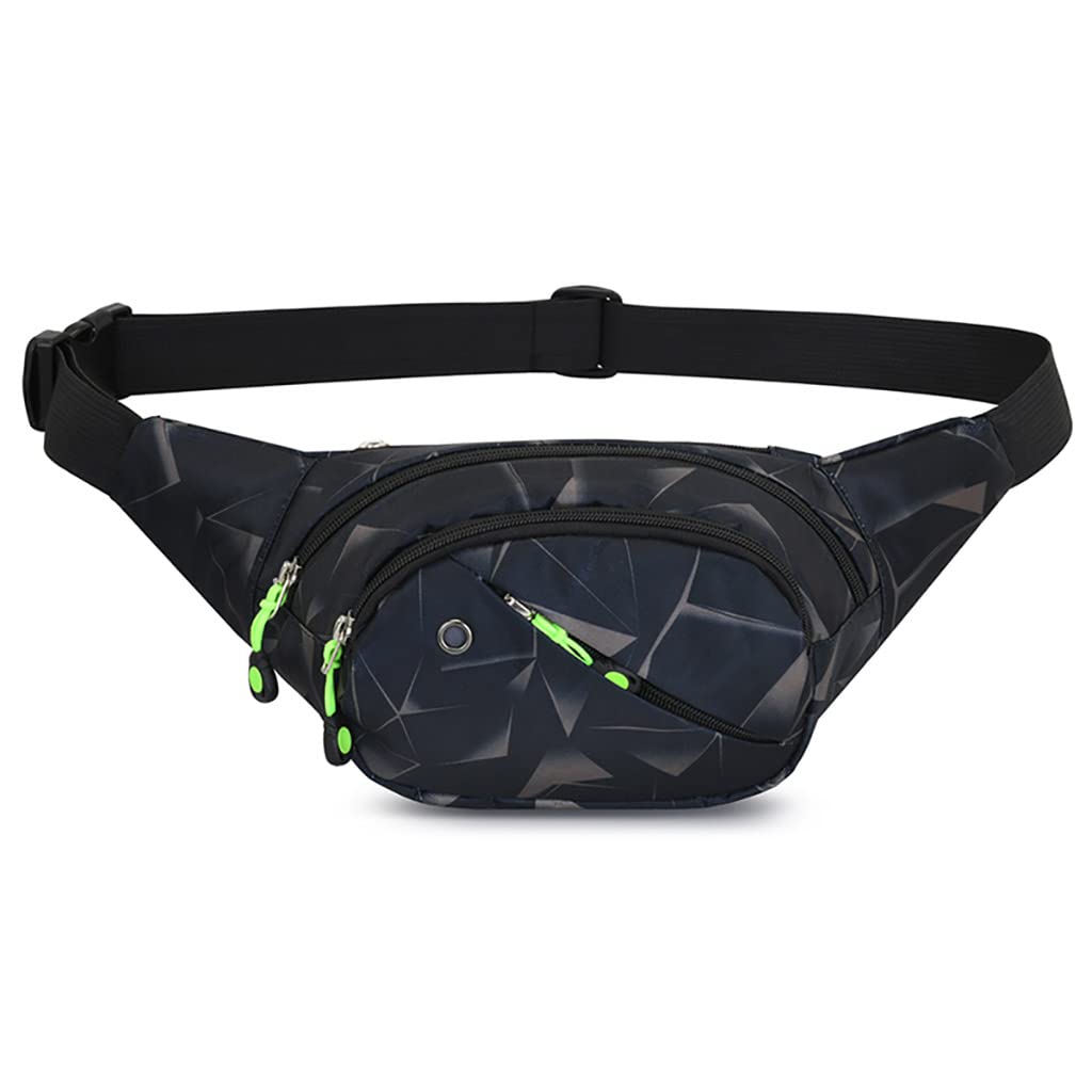 Optifit Waist Bag for Travel and Running with 4 Zippered Pockets and Adjustable Strap | Waterproof Nylon Fanny Pack