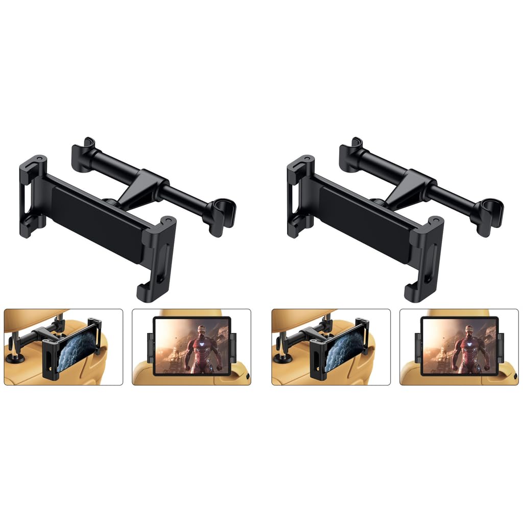 STHIRA Car Headrest Tablet Holder for 4.7–10.5 Inch Devices with Retractable Adjustable Mount | Secure Backseat Entertainment
